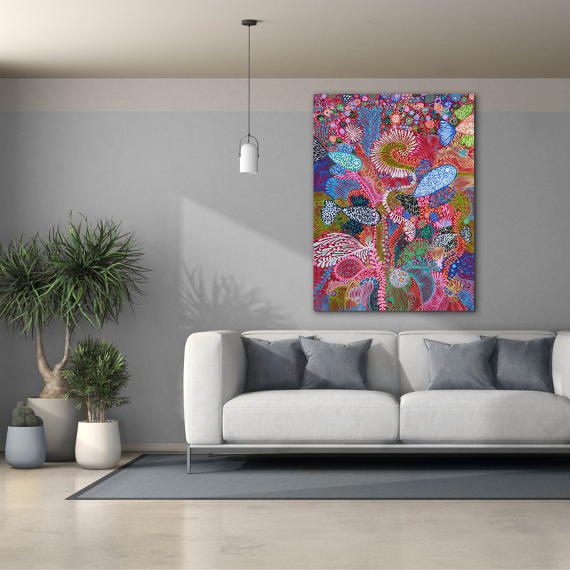 "Bungalow Rose" Nature's World2 par Noemi Ibarz, art mural sur toile, H 54 po x l 40 po