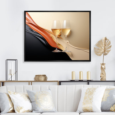 Bulles de champagne contrastées - Champagne, art mural