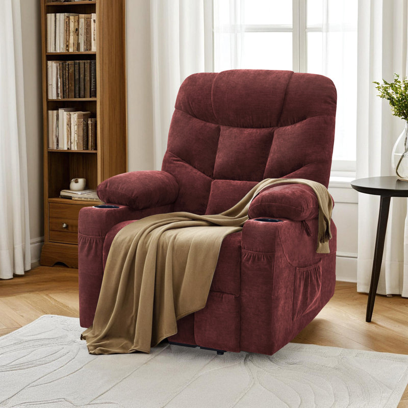 85.1cm Wide Lift Assist Standard Recliner, Wine Red 