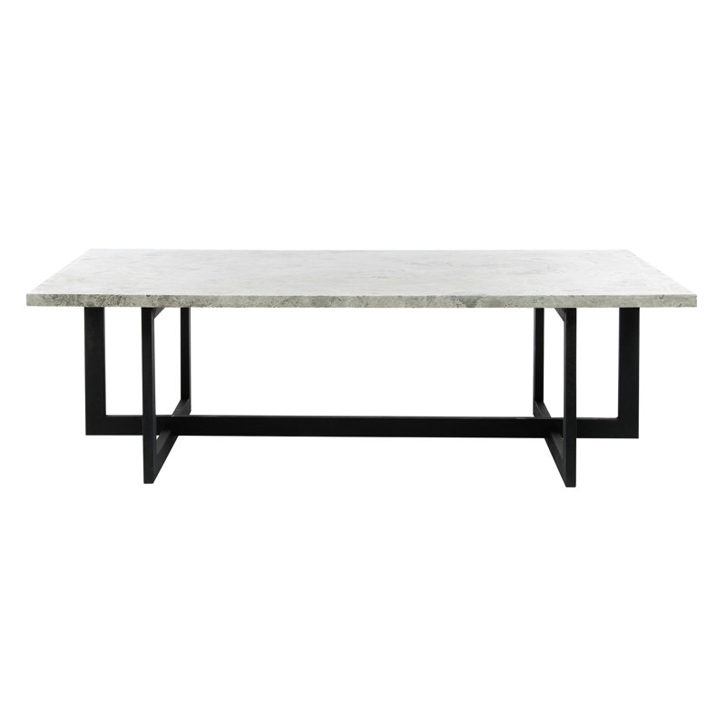 Chicago Coffee Table, Lite Travertine, Deep Ocean