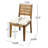 2Pcs Outdoor Dining Chair With Cushions, Natural Beige , Wood Material, Slat Back And Seat, Weather , 19"W X 23"D 35"H 2 Colorway, Wood, Seat Design, 19" W 23" D 35" H