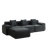 114" Corduroy Upholstered Sectional Sofa with Throw Pillows-120853858