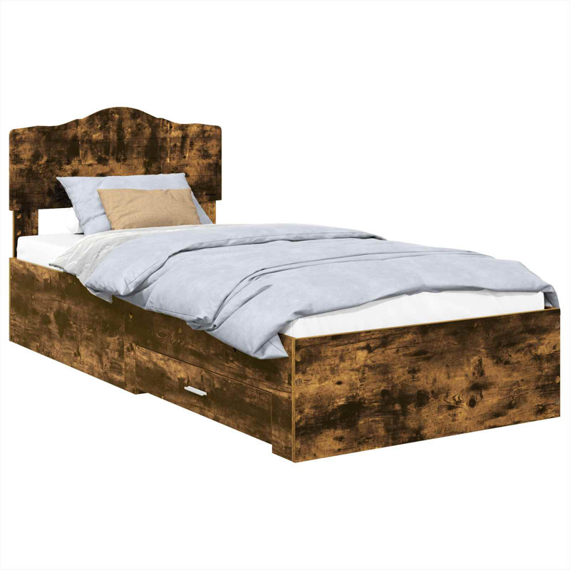 Bed, Small Single (2'6), Smoked Oak