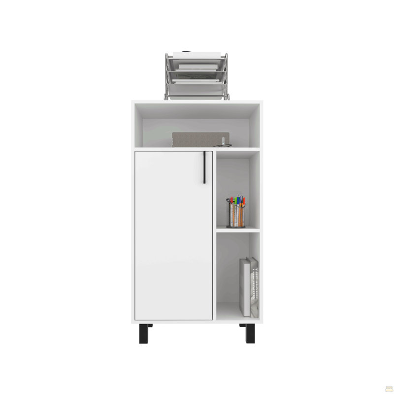 Armoire inférieure, 1 porte, 3 tablettes, 4 pieds