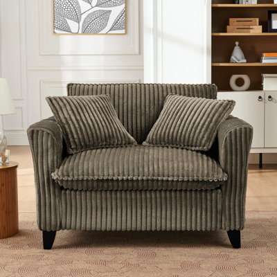 Canapé Lazy, fauteuil confortable pour une personne, avec dossier et coussin de siège moelleux, avec accoudoirs des deux côtés, convenant au salon et à la chambre à coucher - brun