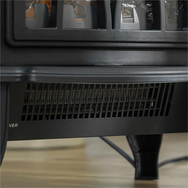 Indoor Freestanding Electric Stove Heater in Deep Black, 14.25 x 9.5 x 18 Inches