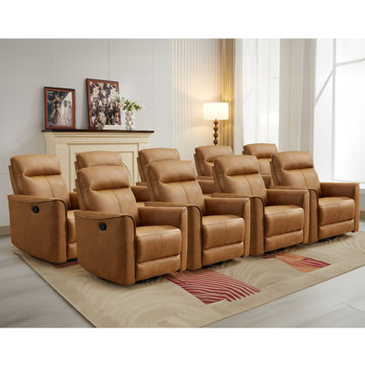 31.5" Wide Modern Ultra Comfortable Swivel And Rocker Manual Reclining Home Theater Seating