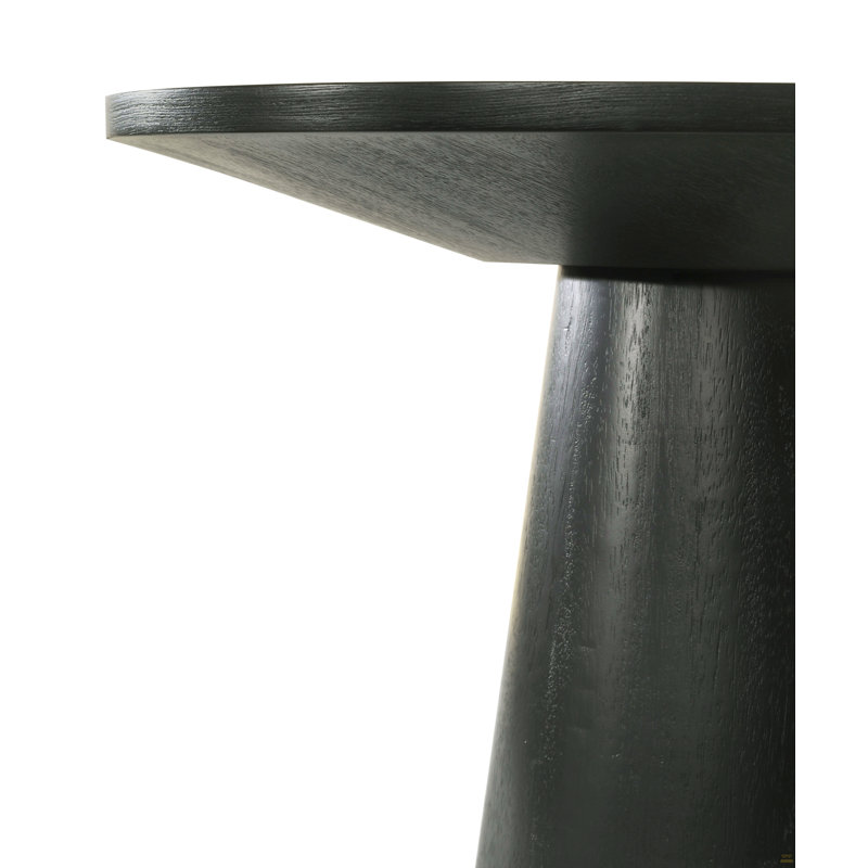 Table de bout ronde en ébène 22 po avec base piédestal Jasper