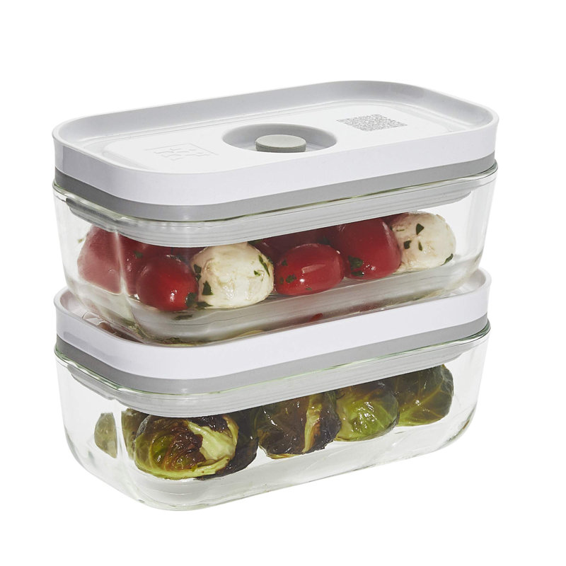  Fresh & Save 2-Piece Small Glass Vacuum Sealer Food Storage Containers with Airtight Lids