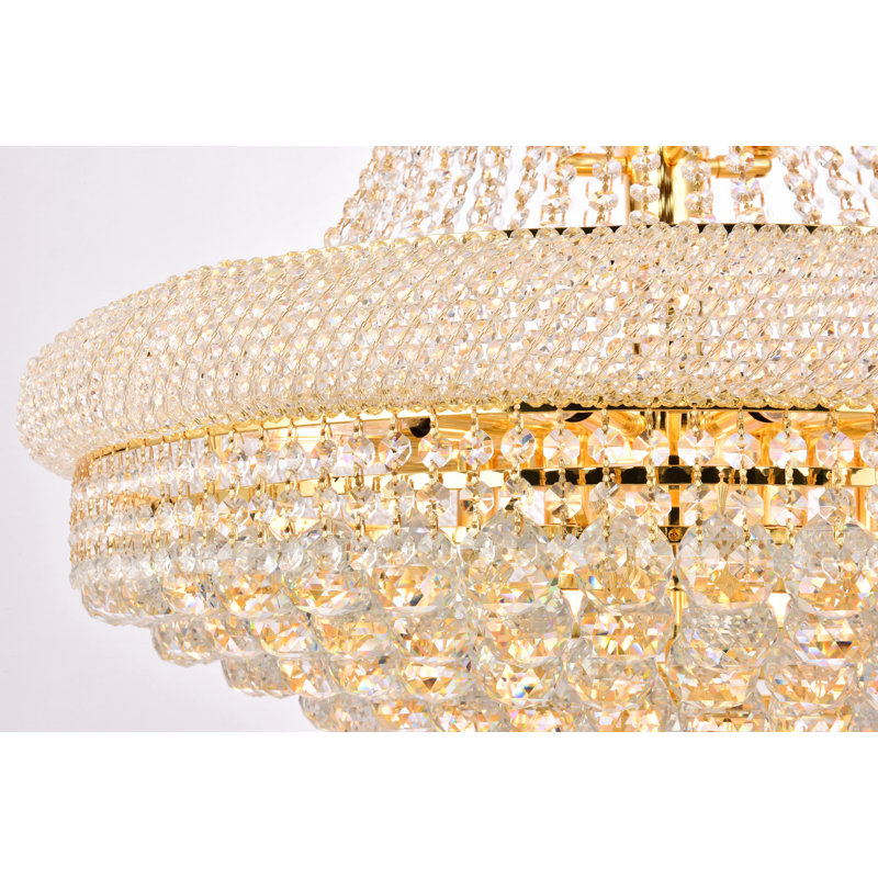 Lustre empire à intensité variable Kriner, 50" H x 30" W x 30" D, Doré, 32