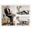 Chaise de bureau ergonomique en cuir Pu avec support lombaire et dossier haut, chaise ergonomique avec appui-tête relevable, beige-1906531178