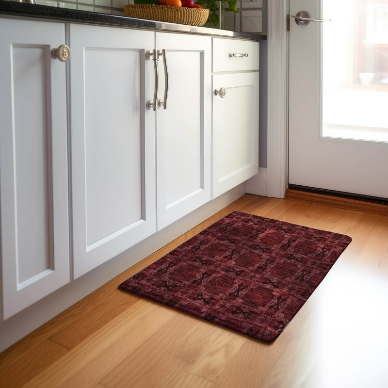 Cerrito AMF564 Premium Burgundy Area Rug, Rectangle 1 pi 8 po x 2 pi 6 po