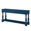 Console en bois de 63 pouces de long avec 3 tiroirs et 1 tablette inférieure pour le canapé d'entrée très épais (bleu marine)