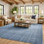 Tapis bleu en laine touffeté à la main Bakstran-1572565975