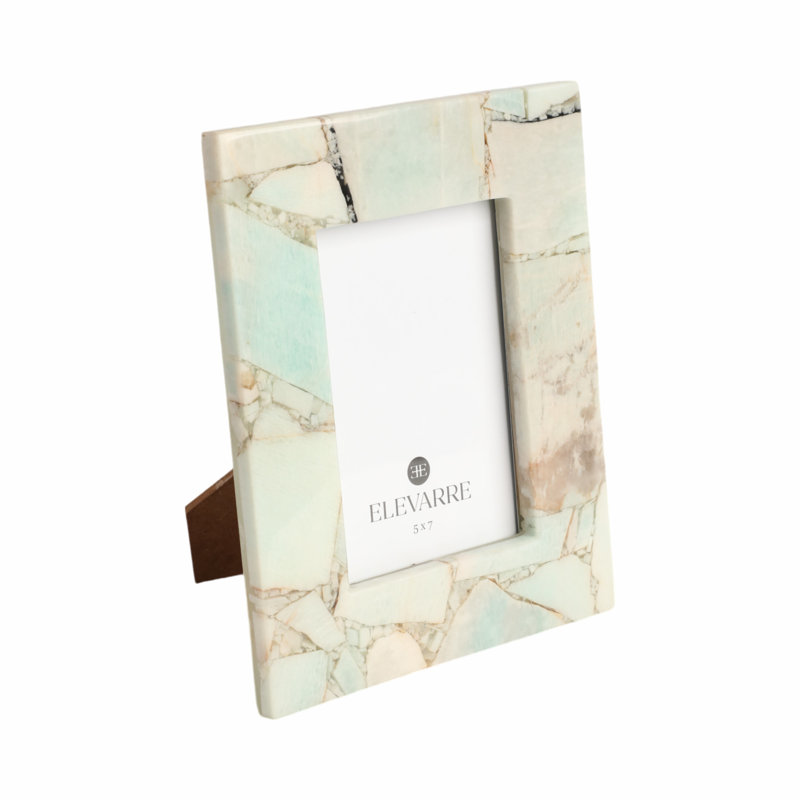 Blaine Light Malachite Photo Frame, 5" x 7", Blue
