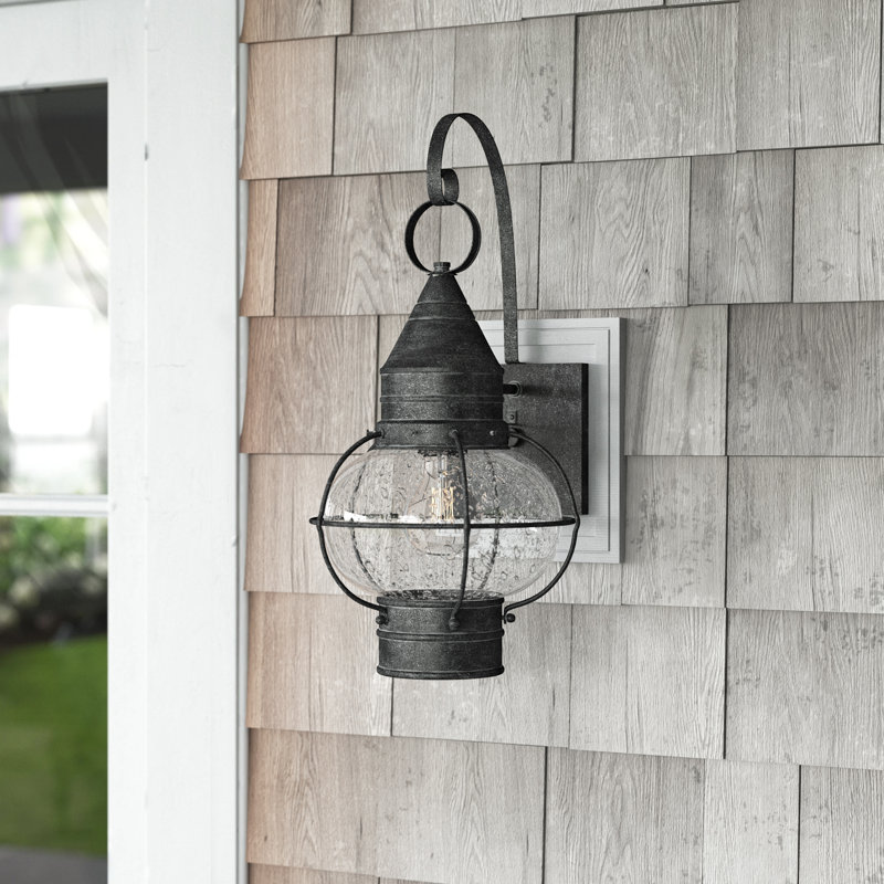 Cape Cod Jolie Aged Zinc 1 - Bulb Outdoor Wall Lantern, 18" H x 8.5" W, 75W Medium