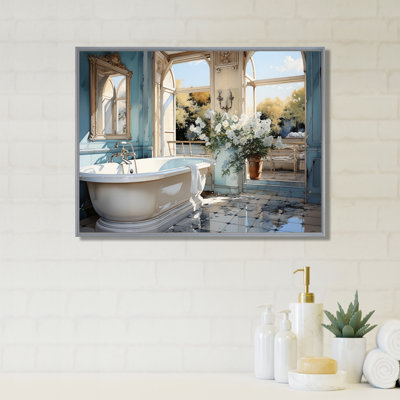 Bathroom Toilet Reflections Of I - Bathroom Framed Canvas Print