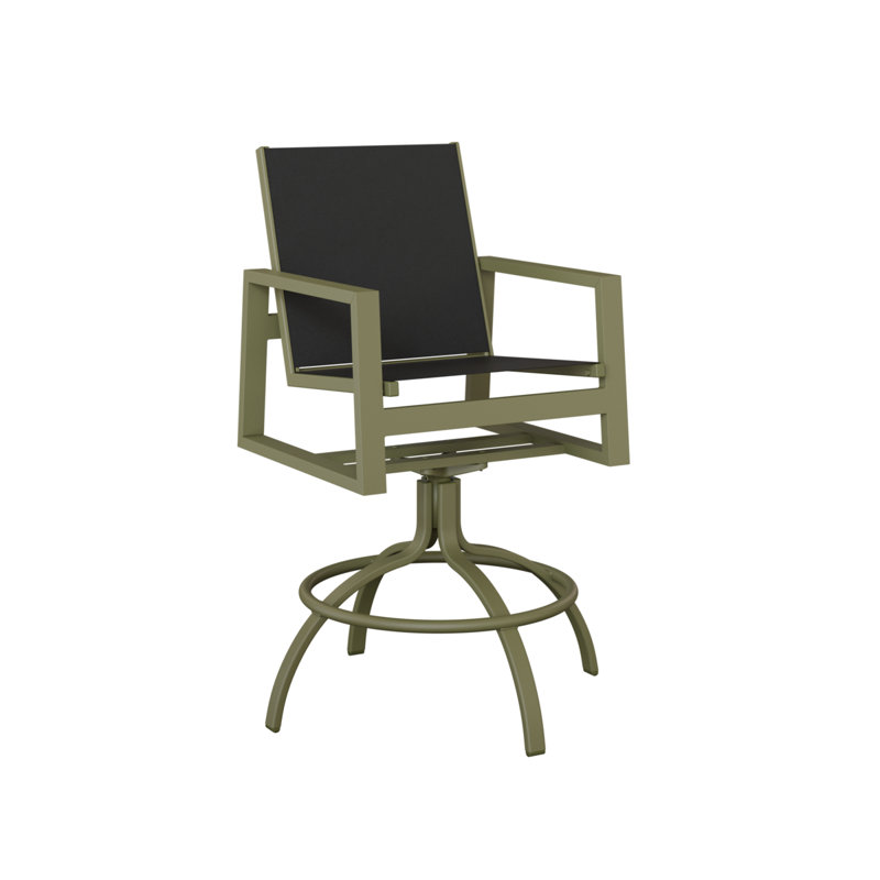 Chaise de bar pivotante Berlin Gardens Vida Slings, Vert sauge, Noir