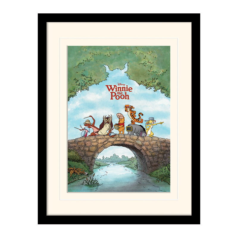 Winnie the Pooh - No Frame Rectangle Print on Canvas, Yellow, Black Frame, 40cm H x 30cm W