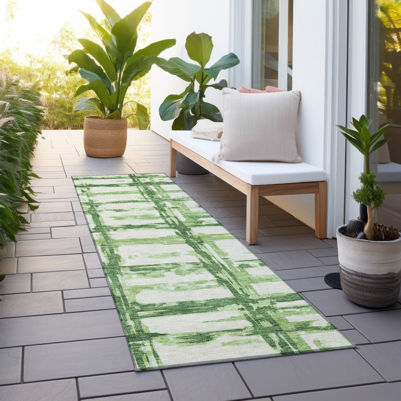 Mahaney Washable Striped Indoor / Outdoor Rug, Runner 2'3" x 7'6"