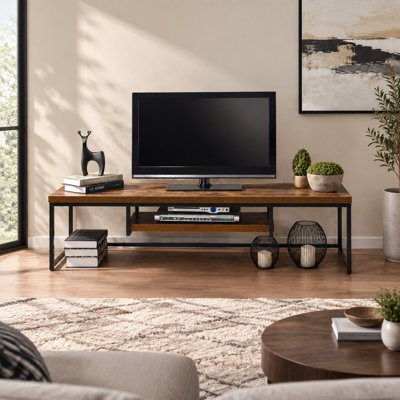 Meuble télé avec tablette multimédia ouverte