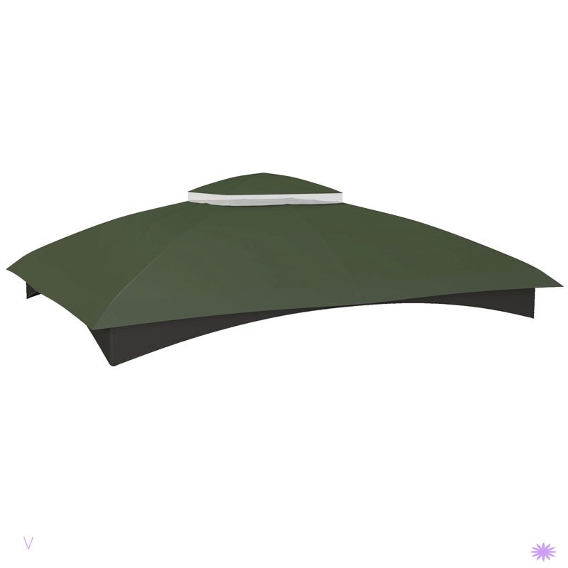 Gazebo Canopy Replacement, 2-Tier Outdoor Gazebo Cover Top Roof With Drainage Holes, (TOP ONLY), Green