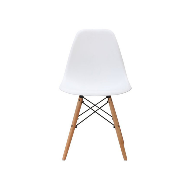 19'' H Side Chair, White, Natural
