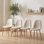 Ensemble de chaises de salle à manger de style Mid-Century sans accoudoirs 4, revêtu de tissu brossé, avec pieds en métal, parfait pour la cuisine, la salle à manger, le bureau ou le restaurant, beige