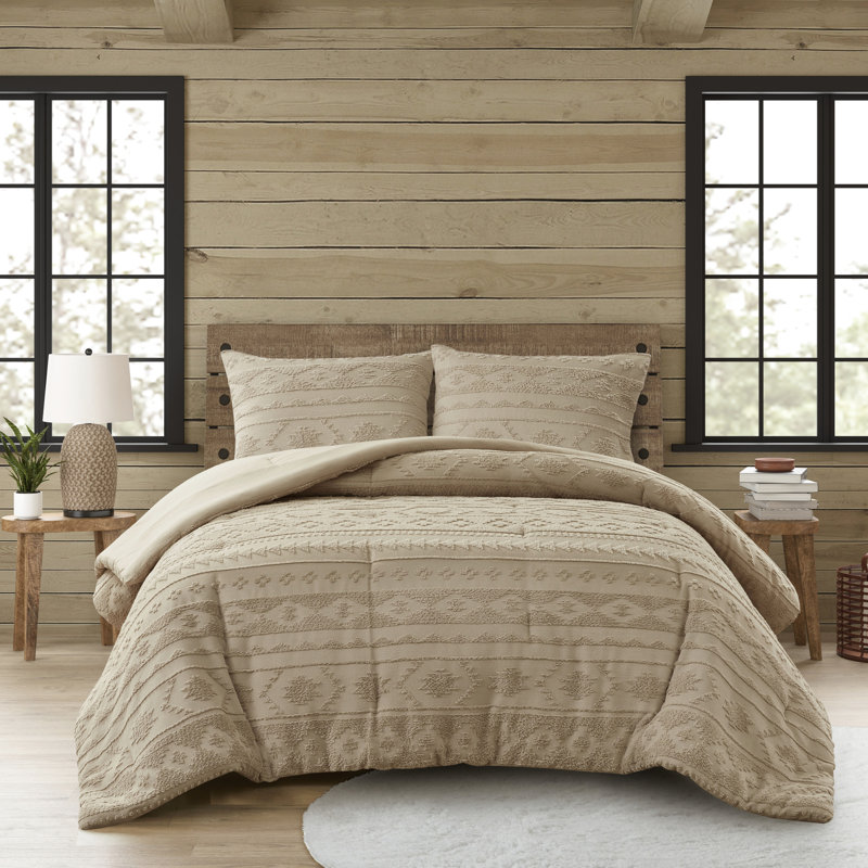 2 Pcs Tan Chenille Comforter For Twin/Twin Xl, Southwestern Design, Overfilled , Machine Washable And Heavyweight Comfort