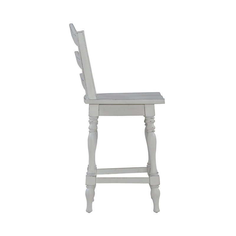 Colne Ladder Back Swivel Counter Height Chair (Set of 2), Counter Stool (25" Seat Height)