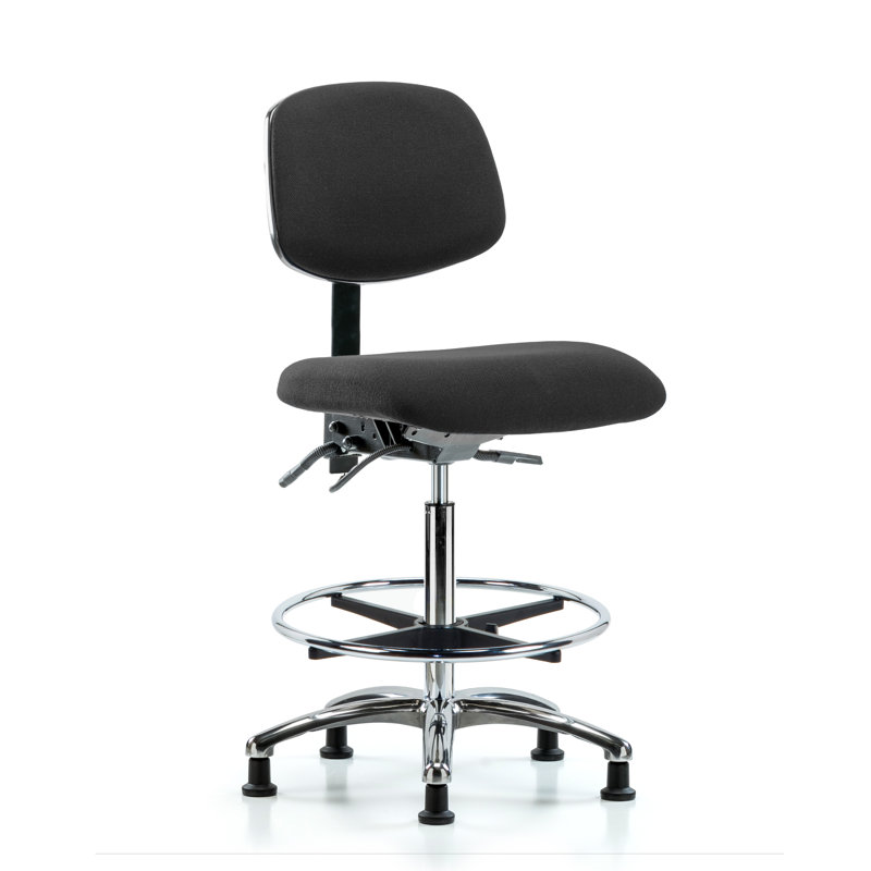 Jackeline Drafting Chair, Black, Glides, Included