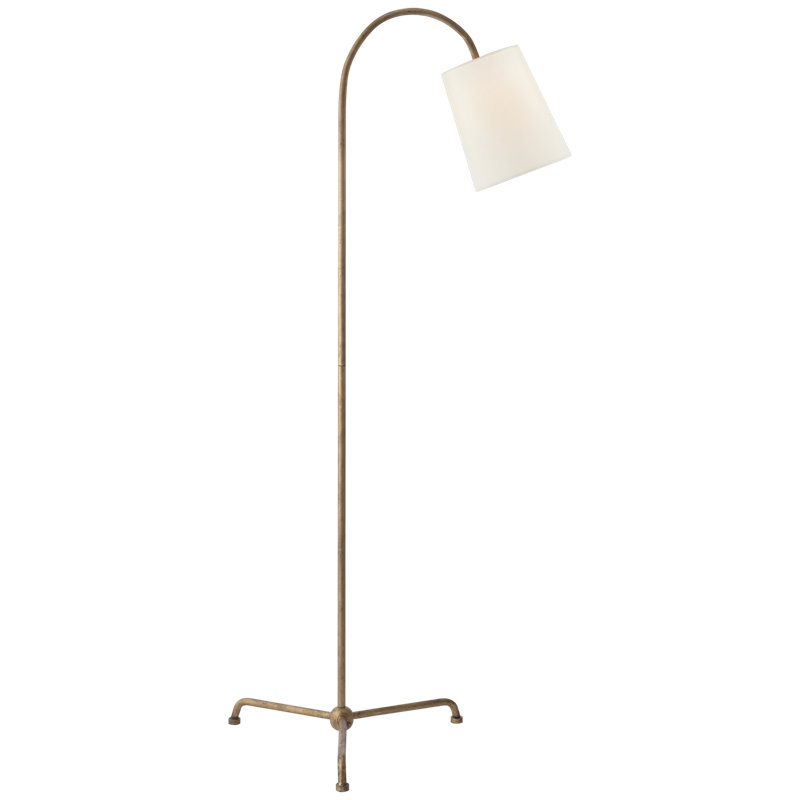 Thomas O'Brien Mia Floor Lamp, Gilded Iron, Fabric