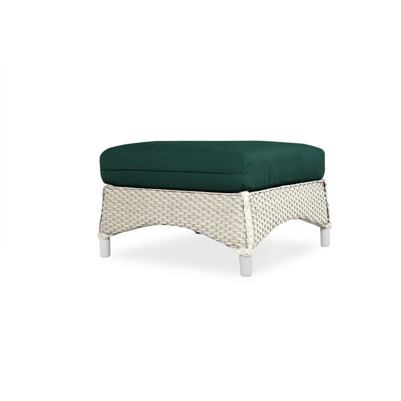 Mandalay Outdoor Ottoman, Rumba Straw, Linen