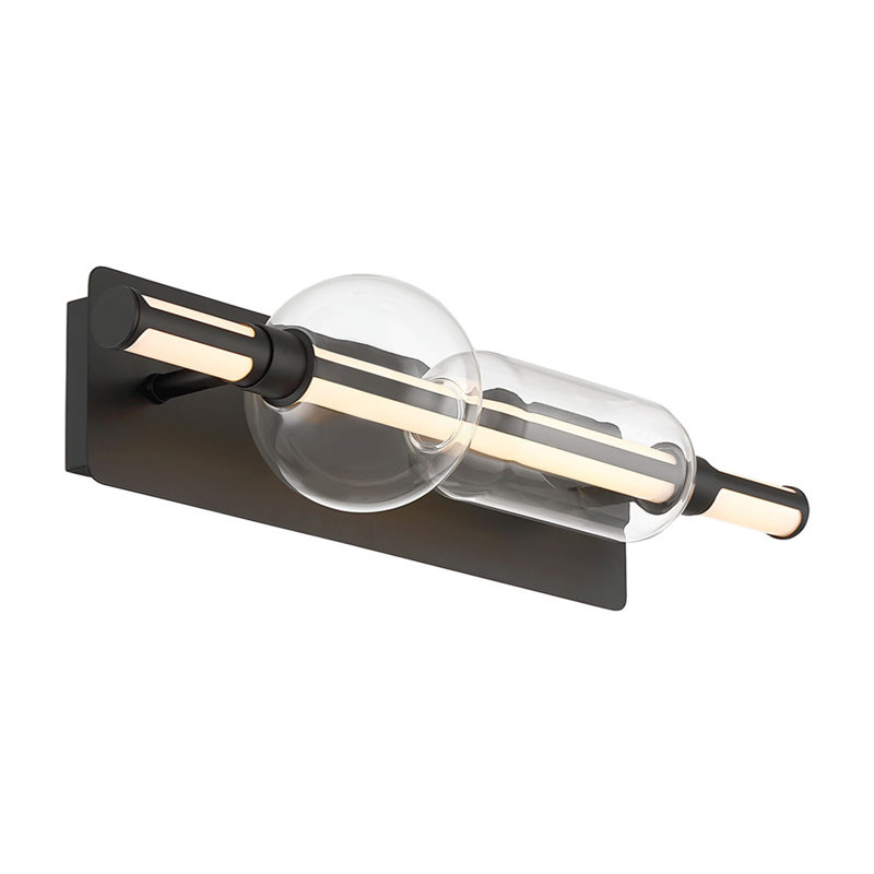 Meuble-lavabo, 26 po, noir mat, verre transparent, Noir mat
