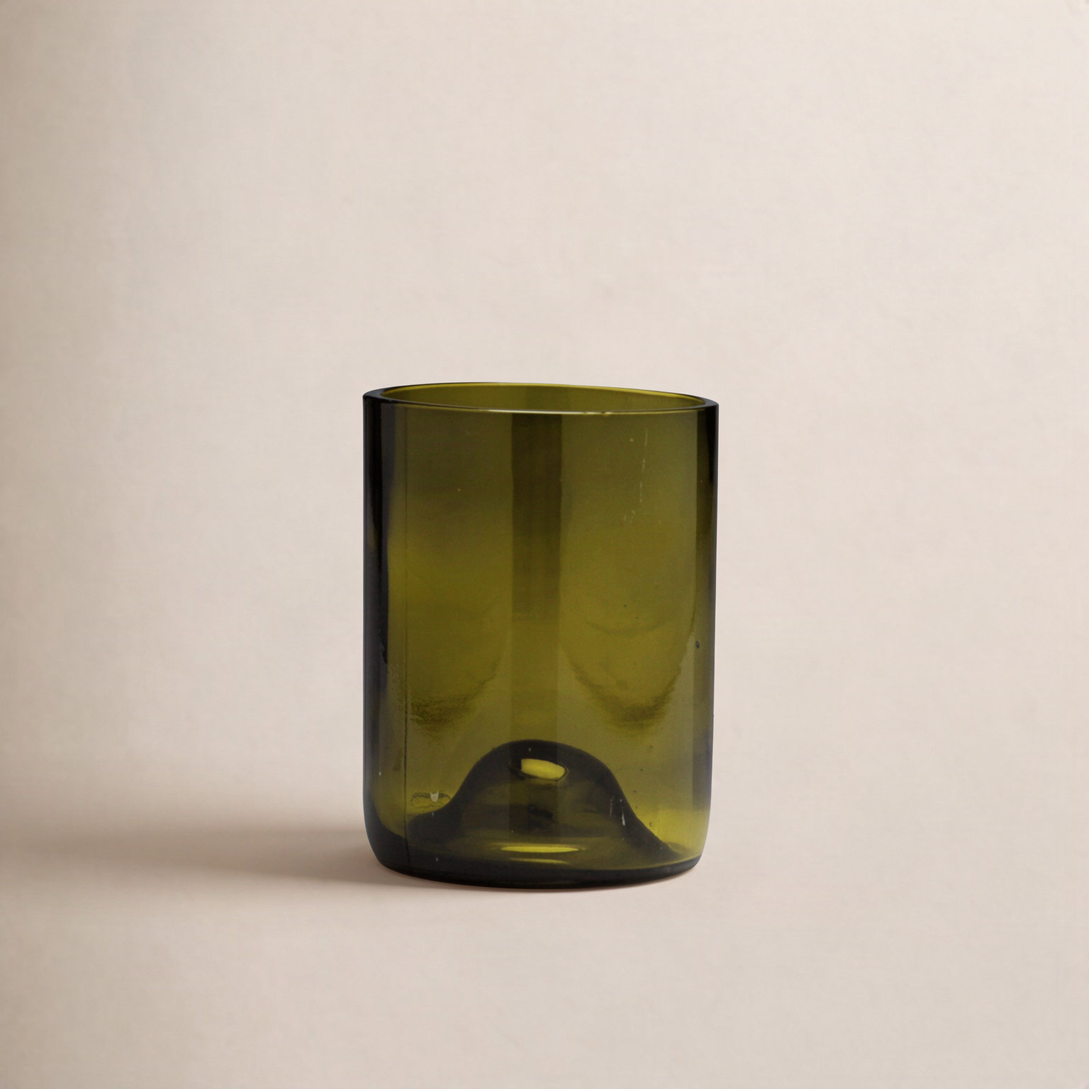 Tompson Drinking Glass, Olive Green, 12 oz