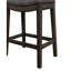 De 2 tabourets de bar selle gris, en bois massif de style blanchi et rembourrage de siège confortable, garniture cloutée 2, avec finition généreuse blanchie