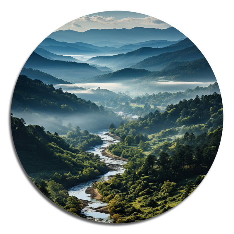 Greigh - Paysages d'art rond en métal, H 36 po x l 36 po