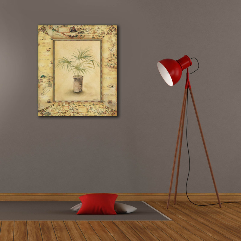 «Antique Map Palm 2» par Cheri Blum, art mural sur toile, H 30 po x l 26 po x P 1,5 po