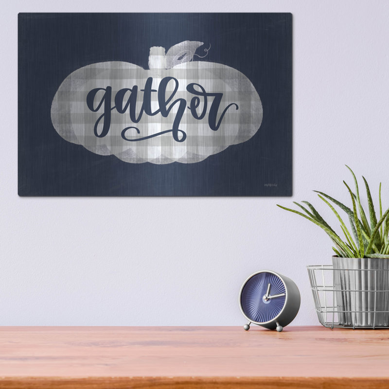 «Gather Pumpkin» par Imperfect Dust de Luxe Metal Art, «Gather Pumpkin» par Imperfect Dust, H 12 po x l 16 po