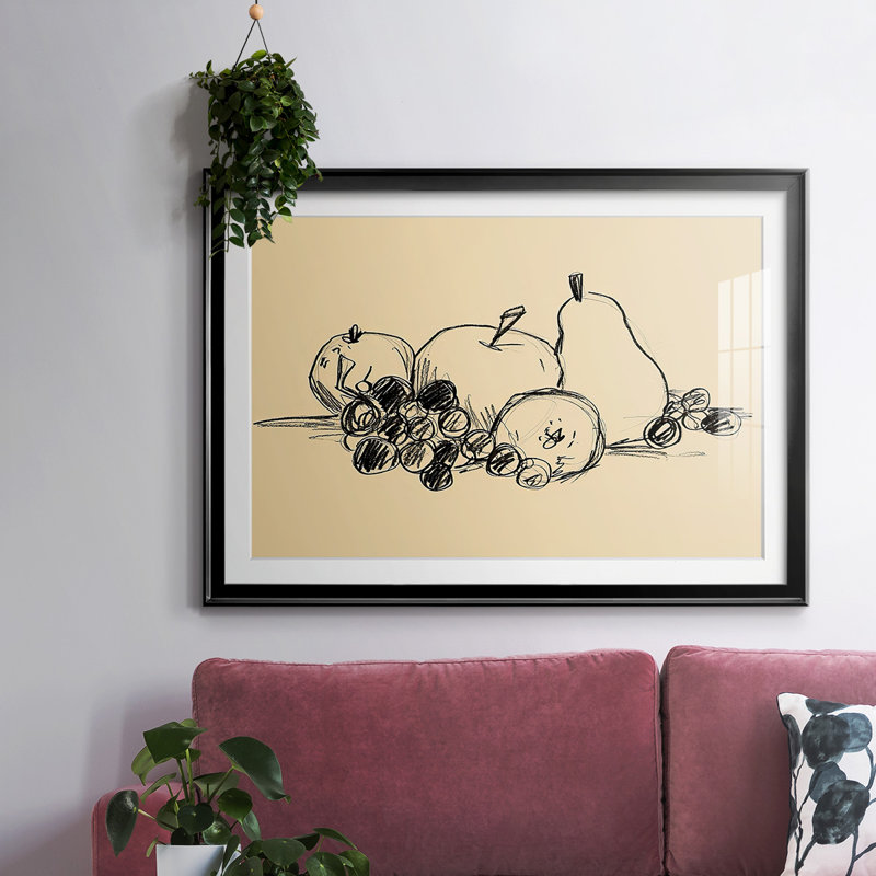 " Graphite Fruit I ", Black, 30" H x 44" W x 1.5" D