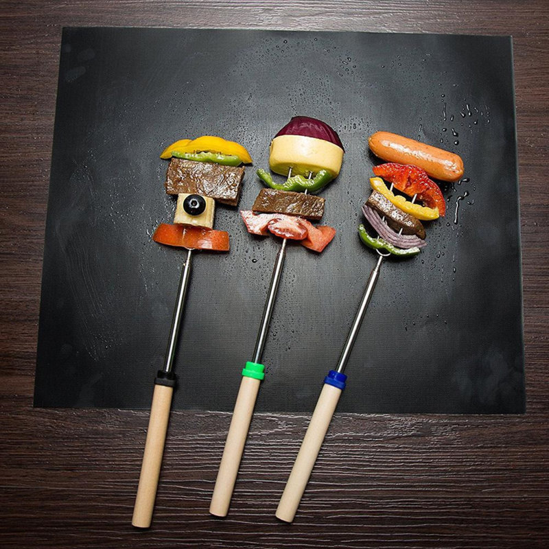 Ensemble de 4 tapis de barbecue antiadhésifs réutilisables