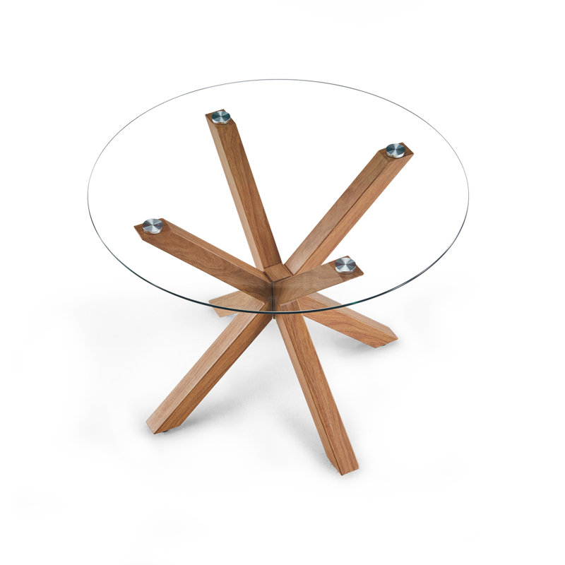 Round Glass Top Metal Base Dining Table