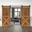 Porte de grange à panneaux et en bois avec quincaillerie d'installation-86647841-86647843