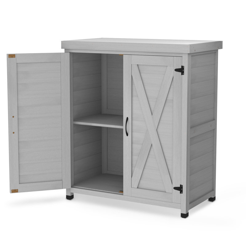 Banc de rempotage d'extérieur - Bureau de travail en bois et gris rustique