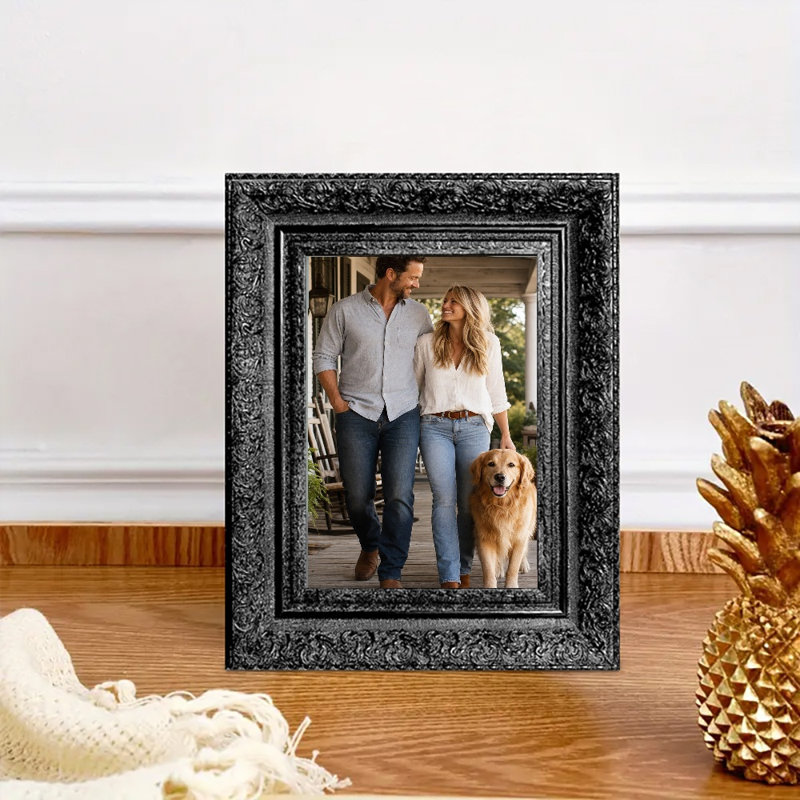 Cadre photo noir poli 5 "x 7" 1PC pour mémoire de voyage, Black, 1, 5" W x 7" H