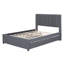 Lit plateforme tapissier avec 2 tiroirs et 1 lit gigogne, tête de lit classique pour un rangement et un confort maximaux-1554430588