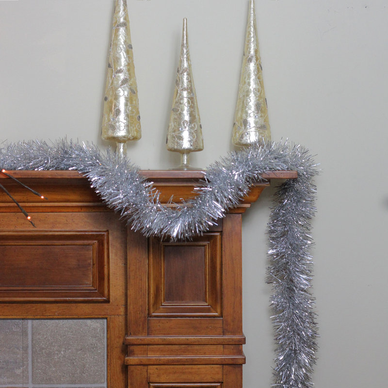 Guirlande de Noël Tinsel - non éclairée, 50' L x 4" W, Argent