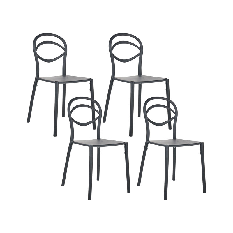 Patio Dining Side Chair, Black