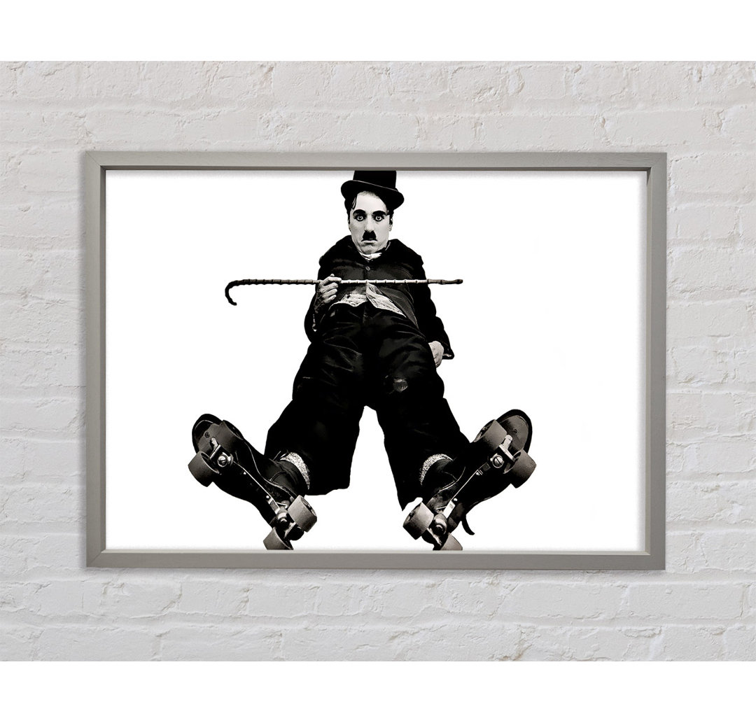 Charlie Chaplin Ice Rink - Einzelner Bilderrahmen Kunstdrucke auf Leinwand