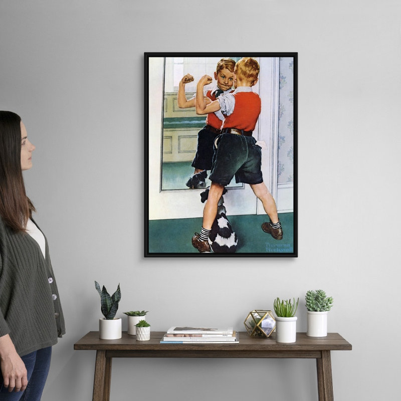 Art mural sur toile The Muscleman, Cadre flottant noir, H 34 po x l 26 po x P 1,75 po